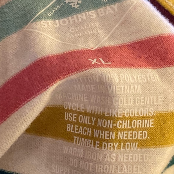 St John’s bay long sleeved striped women’s shirt w, button detail XL - Picture 3 of 3